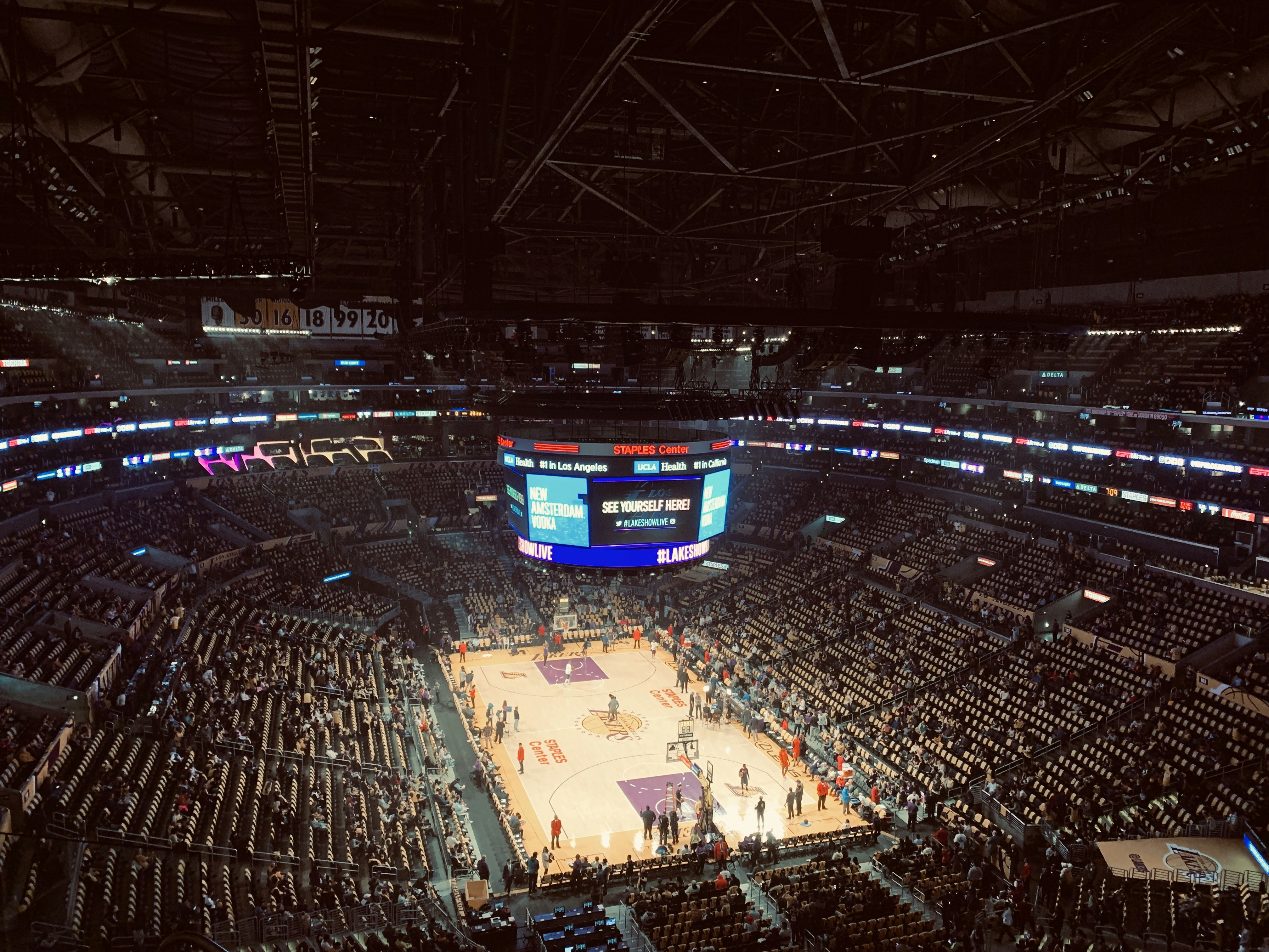 Views from the upper Deck of a Los Angels Lakers Game in early December.