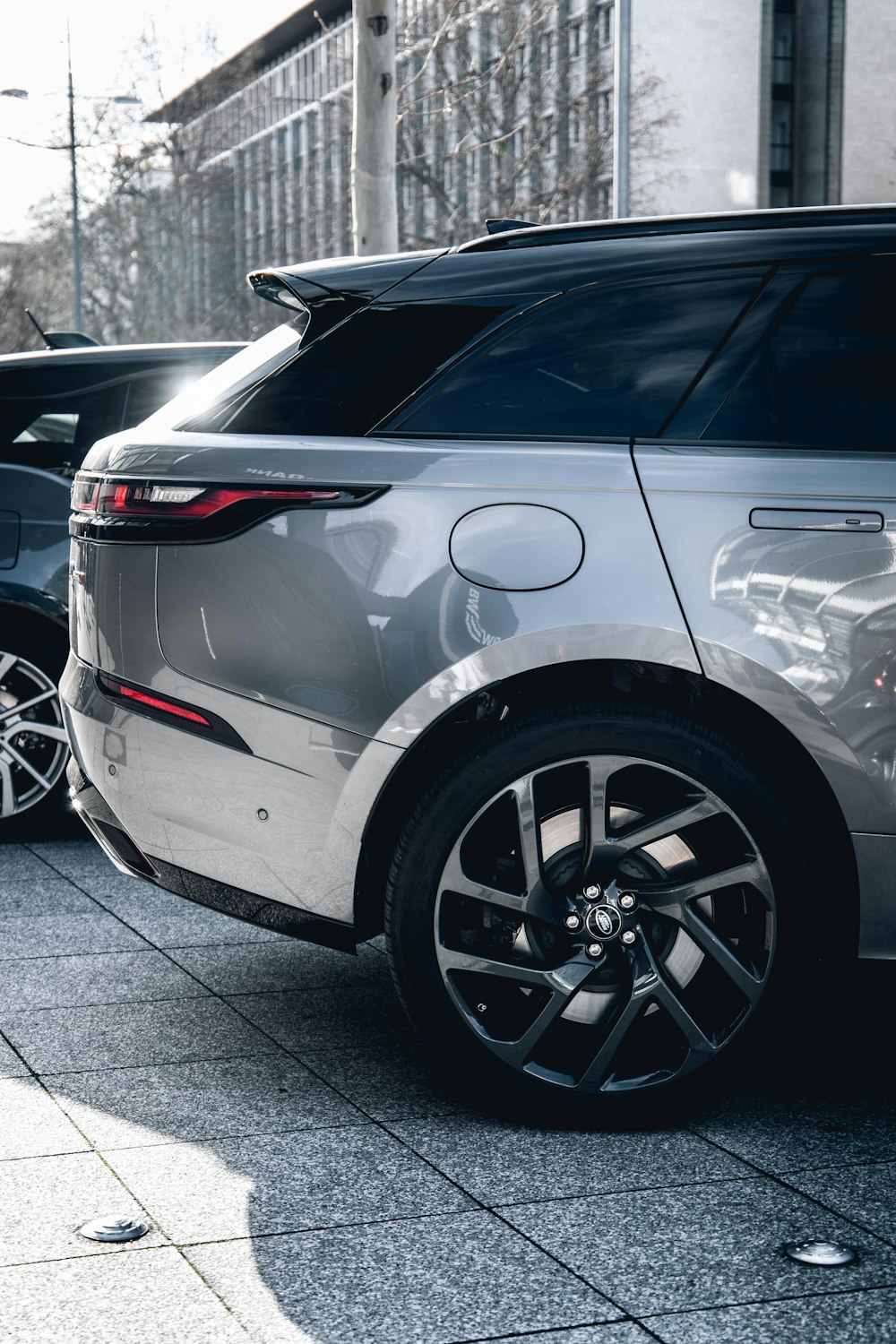 white car on gray concrete floor