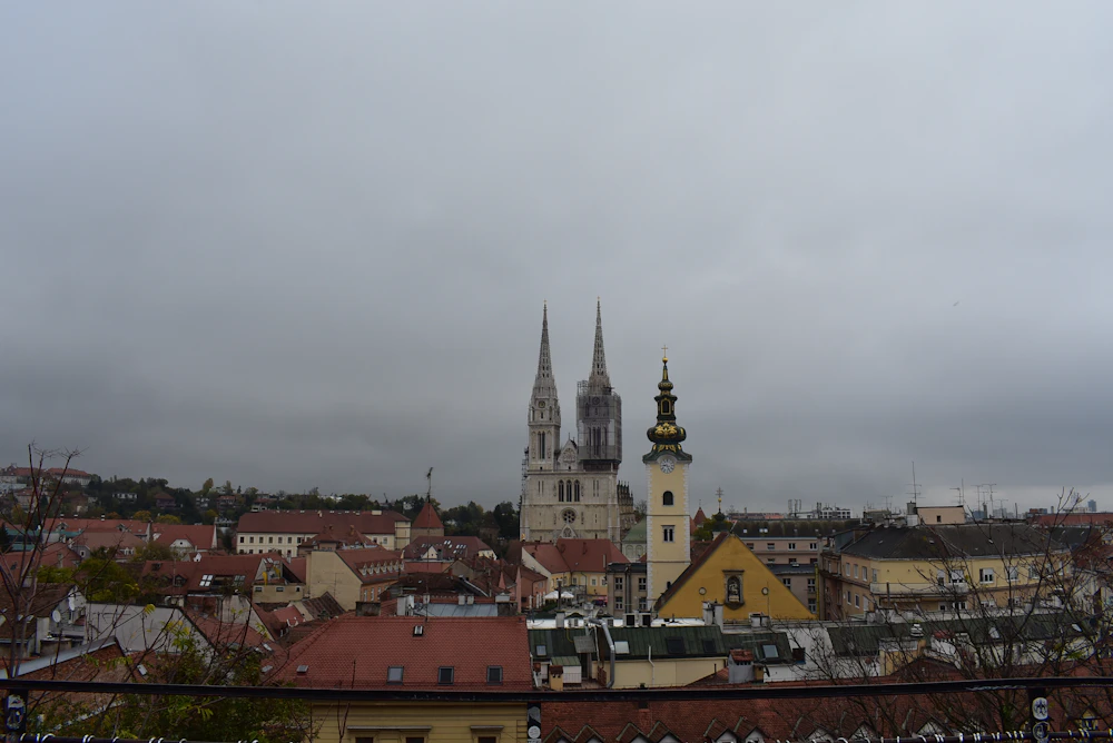 Zagreb rooftops and cathedral spires
