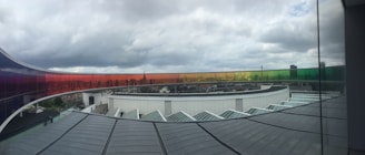 A panoramic view of a completed roofing project.