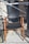 black and brown wooden armchair