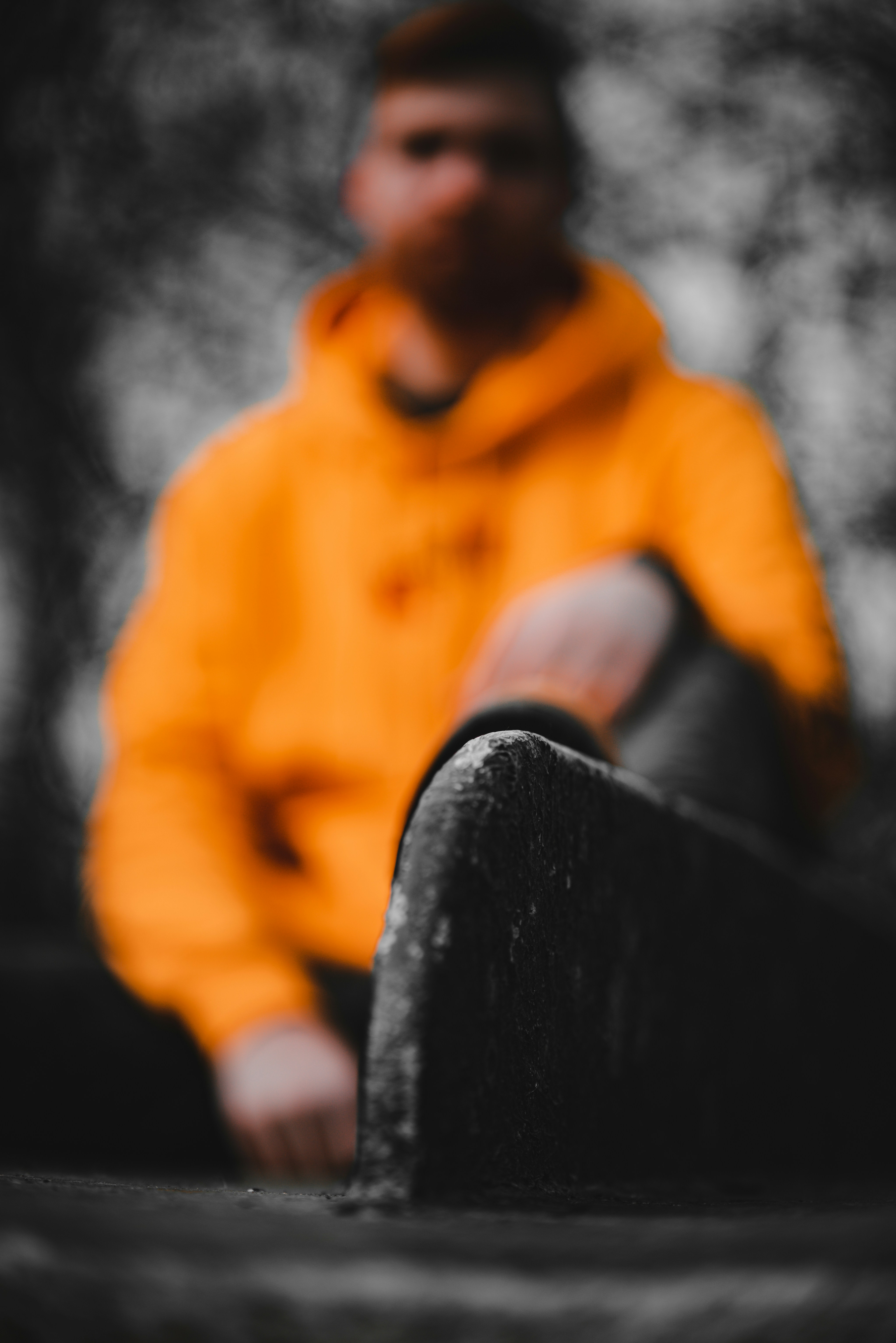 yellow hoodie black jeans