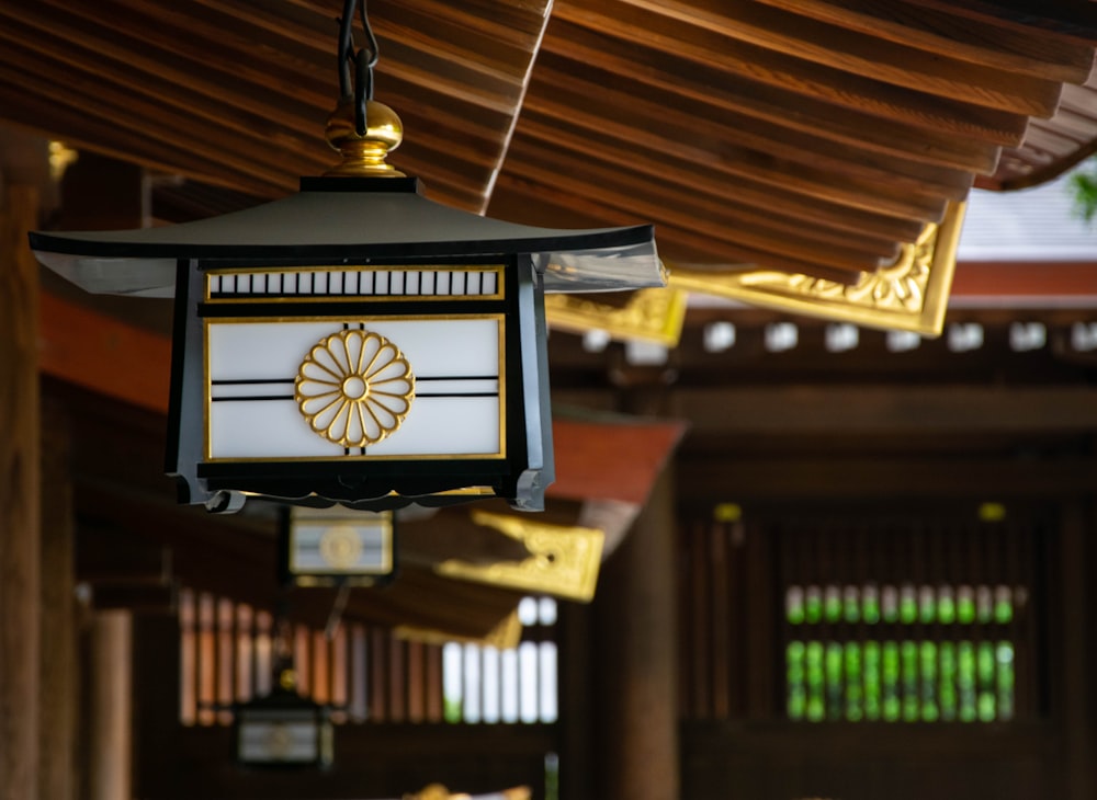 black and white floral pendant lamp