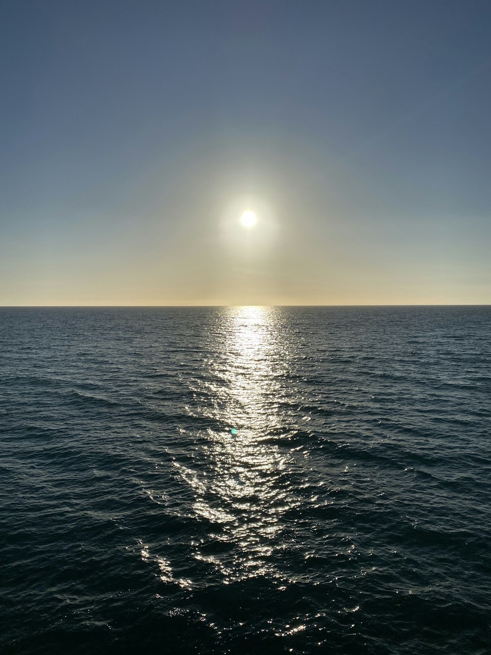 body of water during sunset