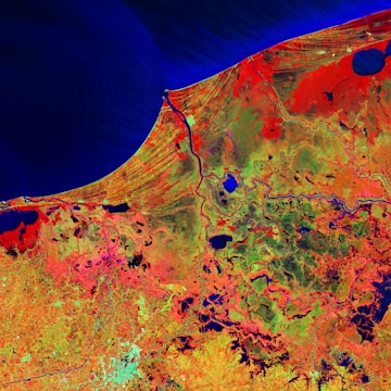 blue and orange abstract painting