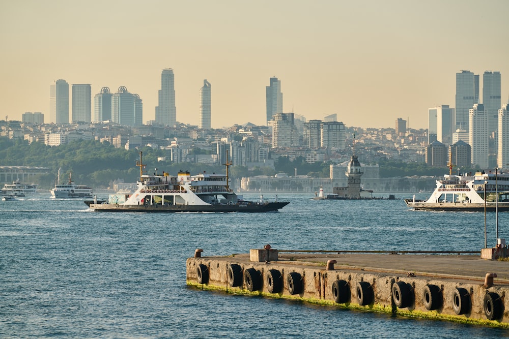 white and black ship on sea during daytime