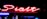 Bright neon signs dominate the dark background, with a red handwritten-style sign overlaying a partially visible blue McDonald's sign below.