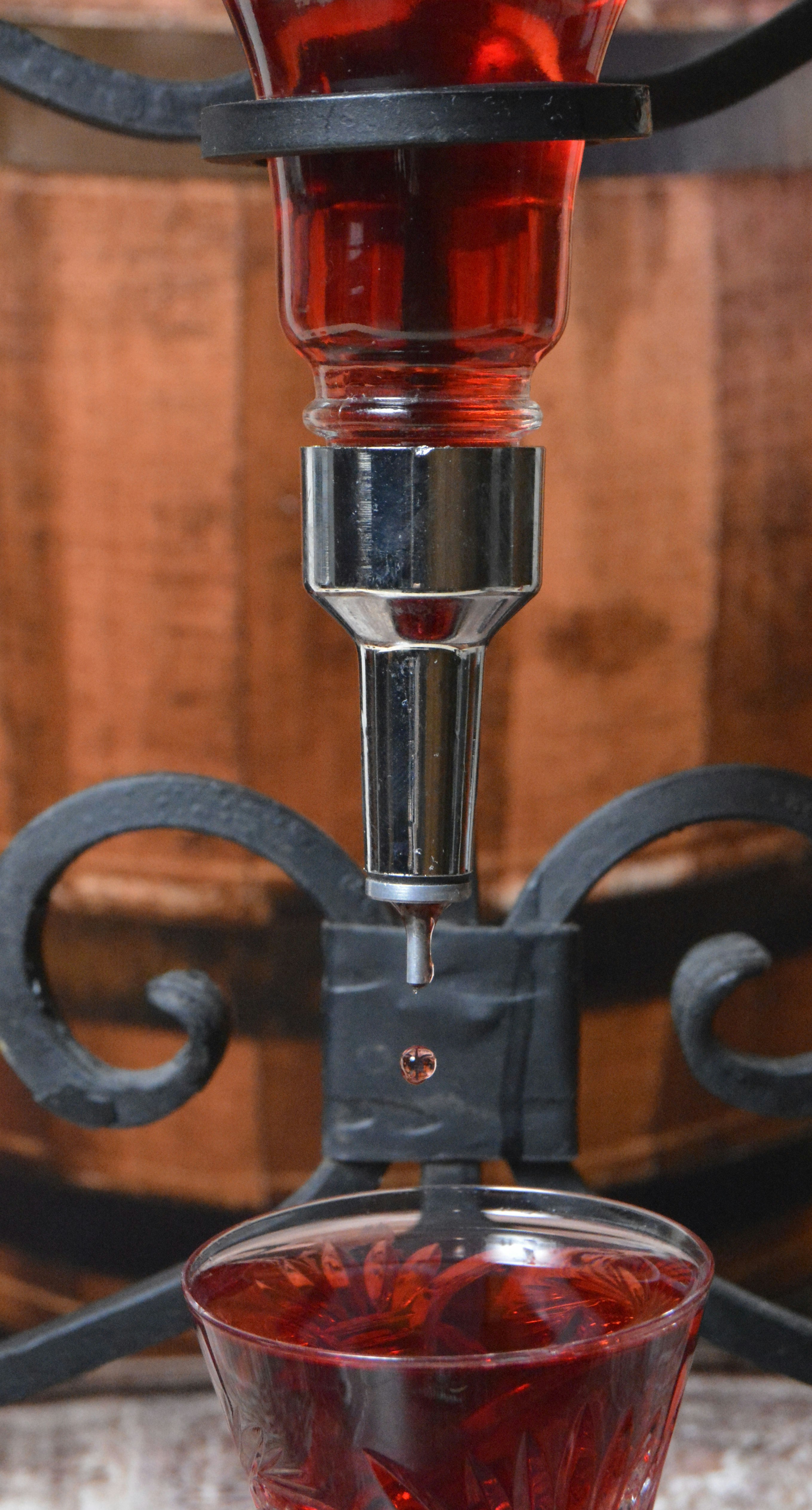 red and silver steel pipe