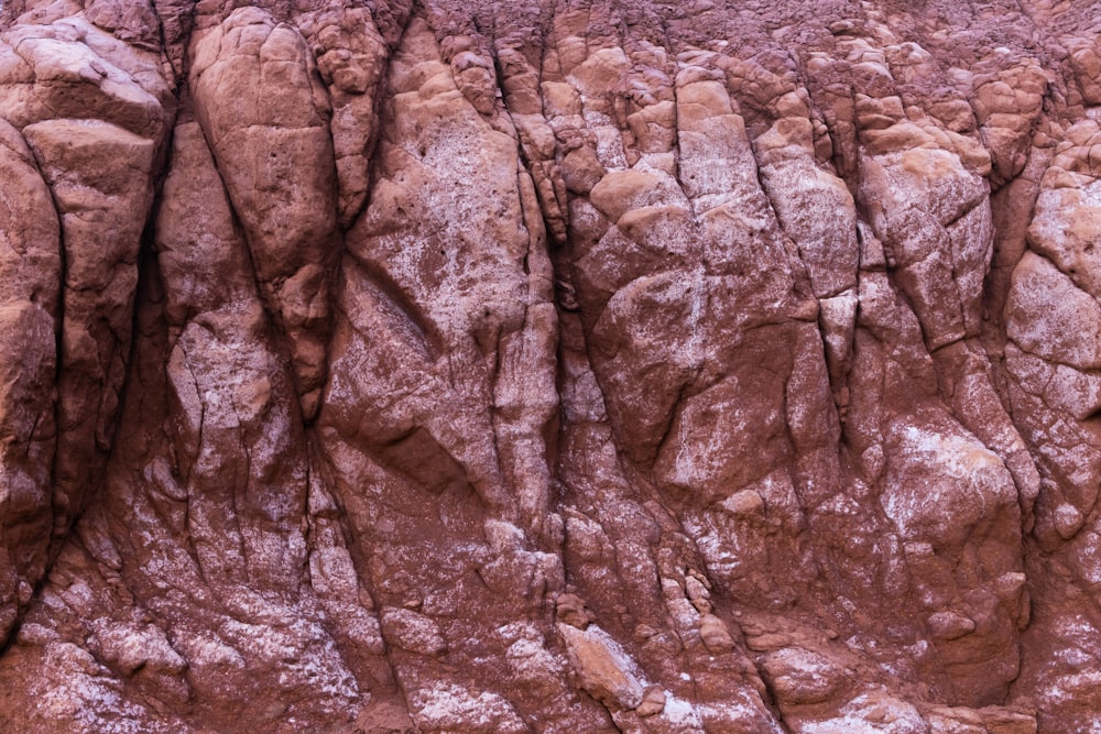 brown and white rock formation