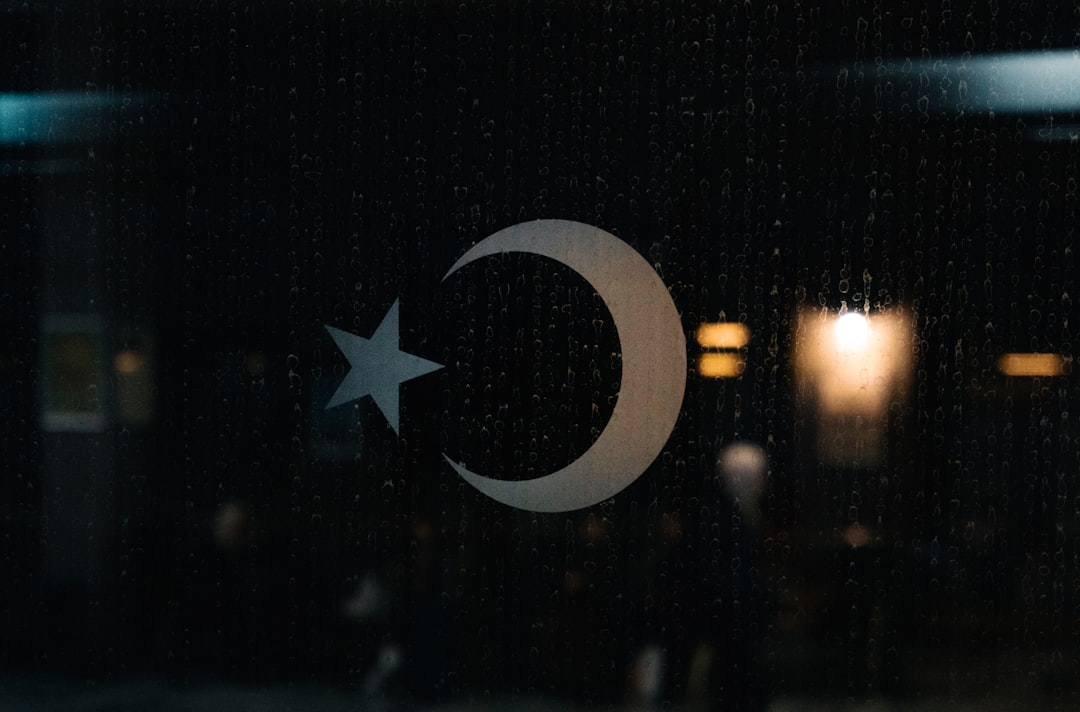 black and white round logo, A sticker of Turkey logo on the train window.