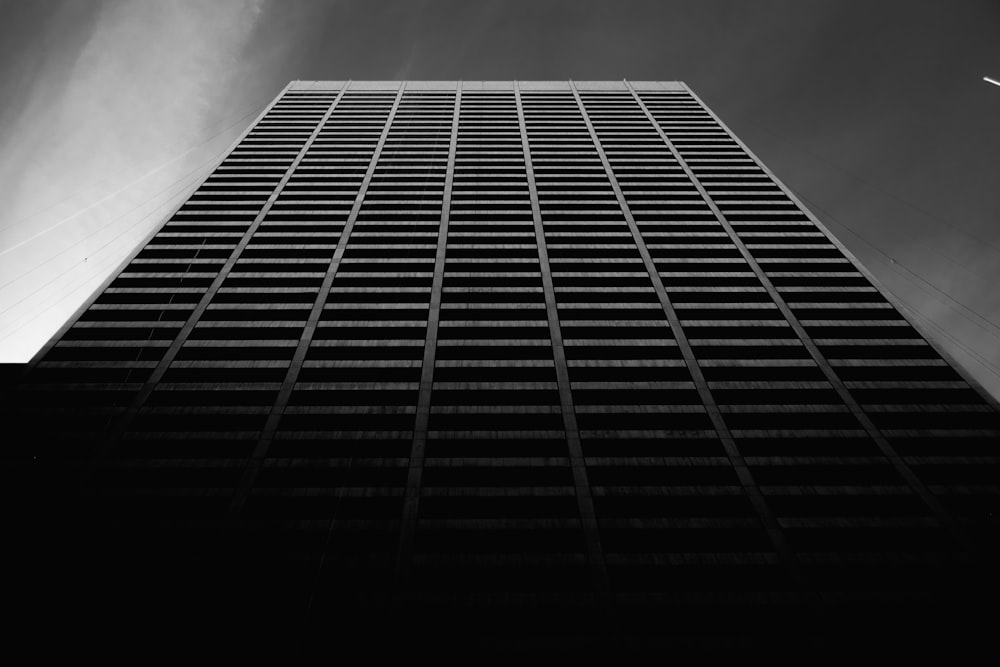 grayscale photo of high rise building