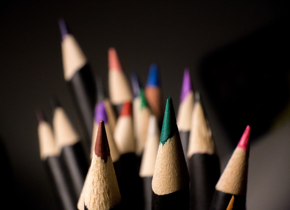 close up photo of coloring pencils