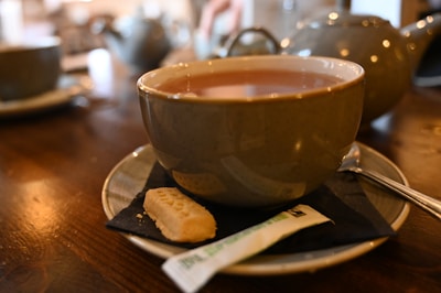 A family discussing plans over a cup of tea.