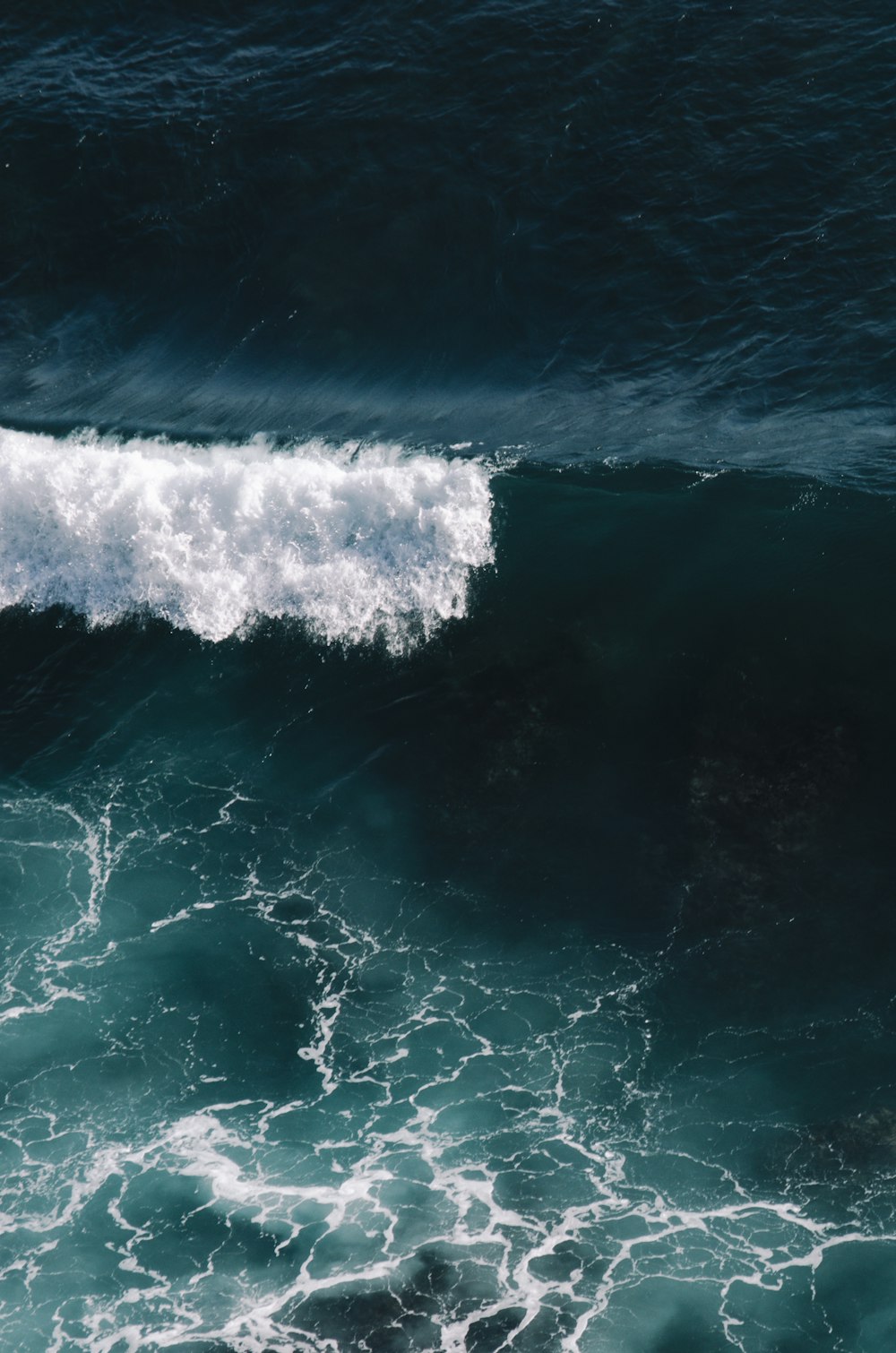 aerial view of ocean waves