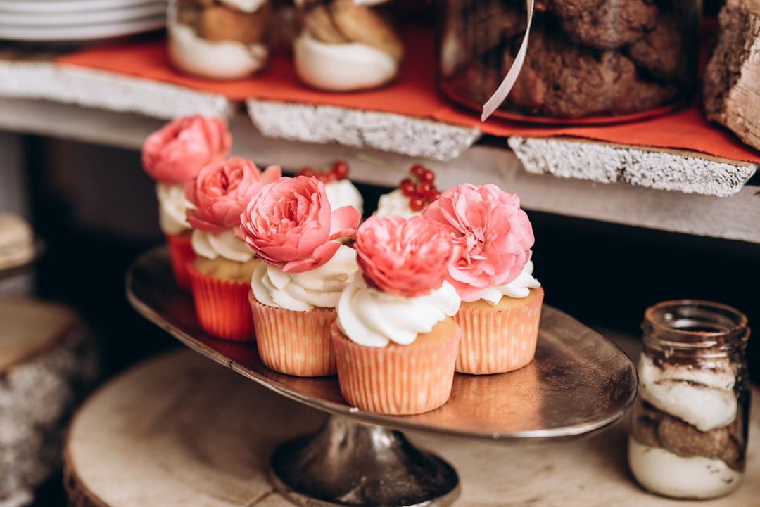 cupcakes on stainless steel tray