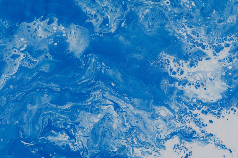 blue and white abstract painting