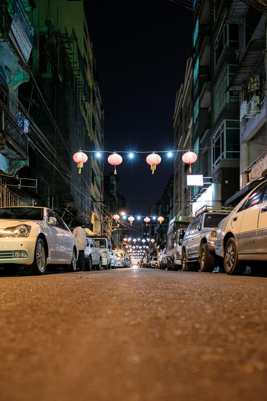 cars on road during night time