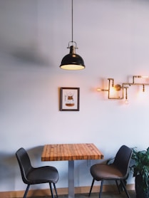 brown wooden table and chairs
