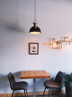 brown wooden table and chairs