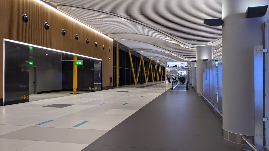 white and brown train station, In Istanbul airport