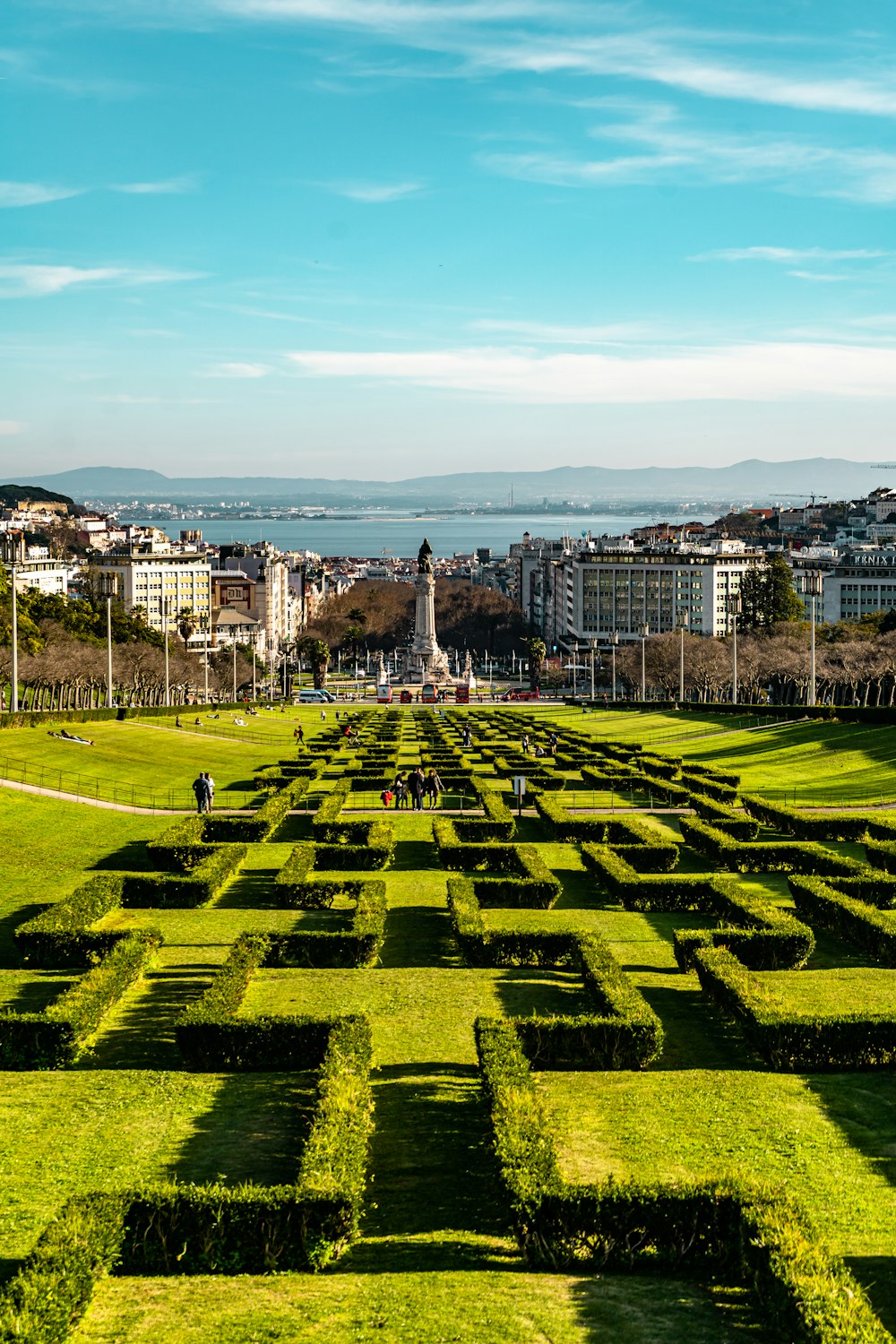 green grass field near city buildings during daytime