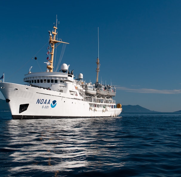 white ship on sea under blue sky during daytime