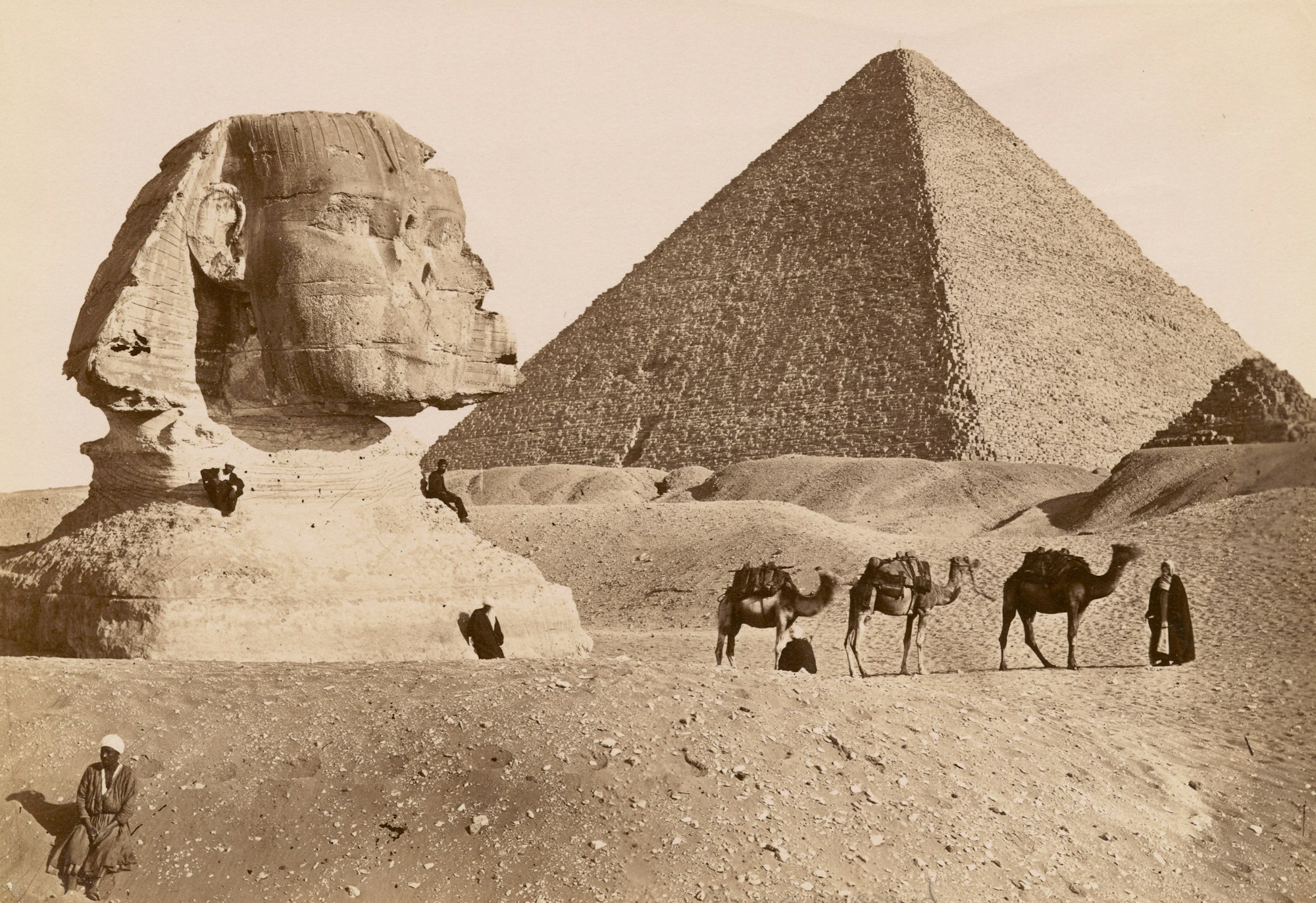Sphynx et la grande pyramide. Circa 1860 - 1929