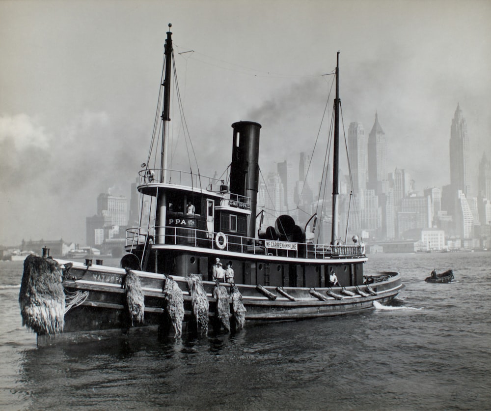 Boat on near water front near Brooklyn in 1936