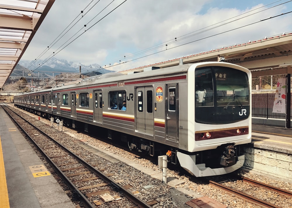 white and green train on rail tracks during daytime