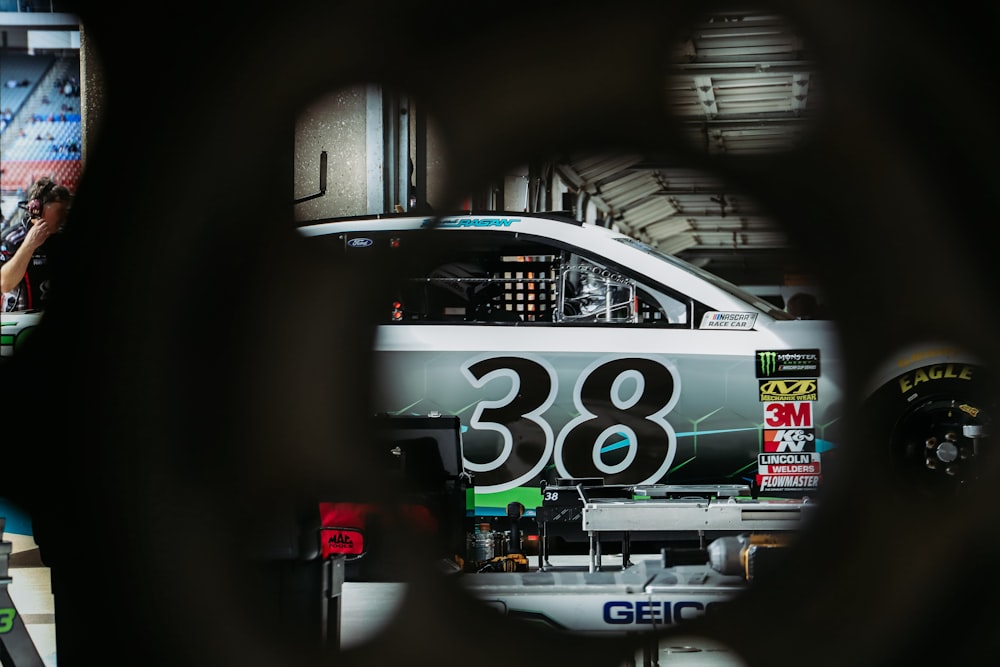 white and black car in a tunnel