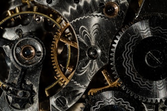 gold and black leather textile