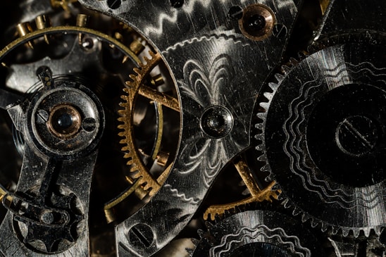 gold and black leather textile