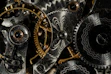 gold and black leather textile