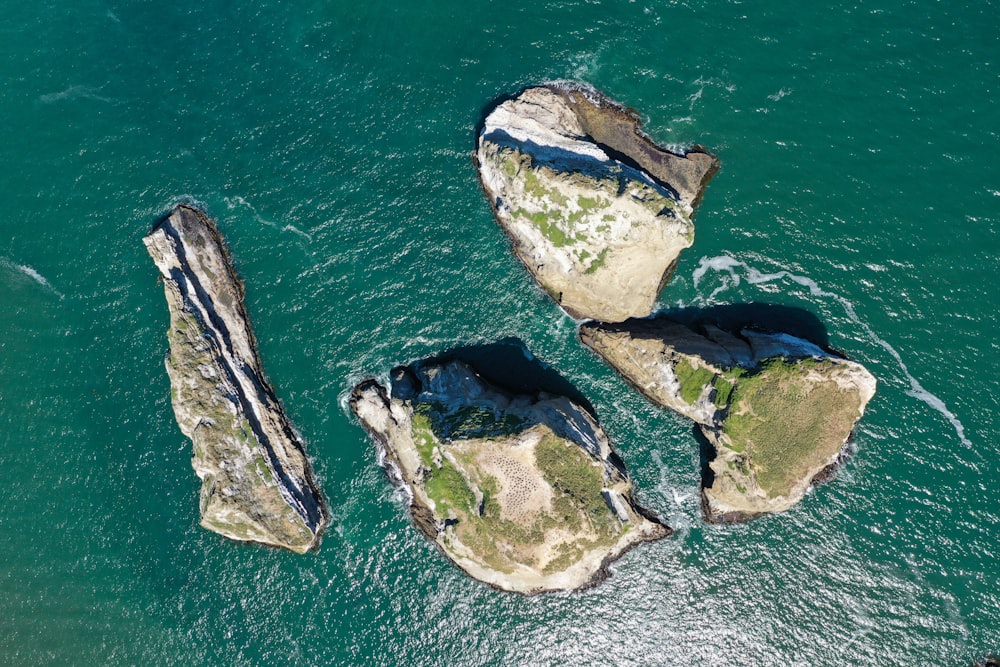 aerial view of green and brown island