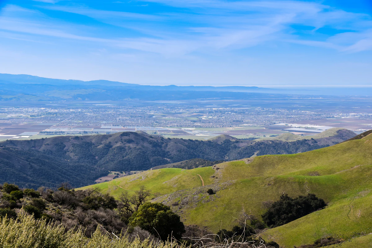 Green hills above the Salinas Valley from Fremont Peak, looking toward Monterey