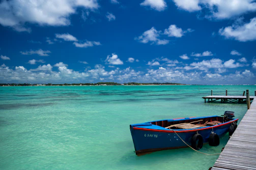 red and black boat on sea under blue sky during daytime