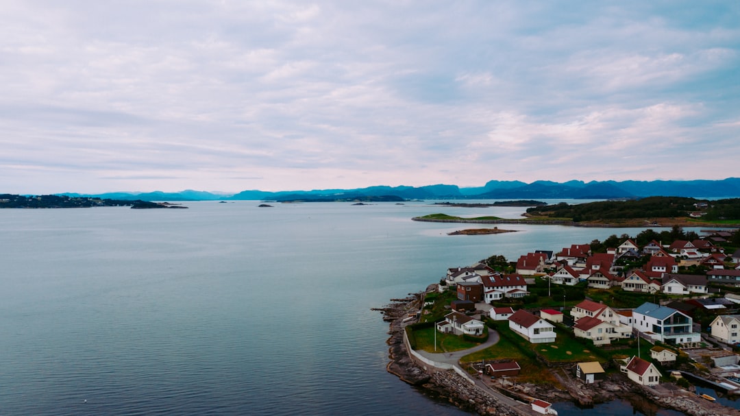 aerial view of city near body of water during daytime