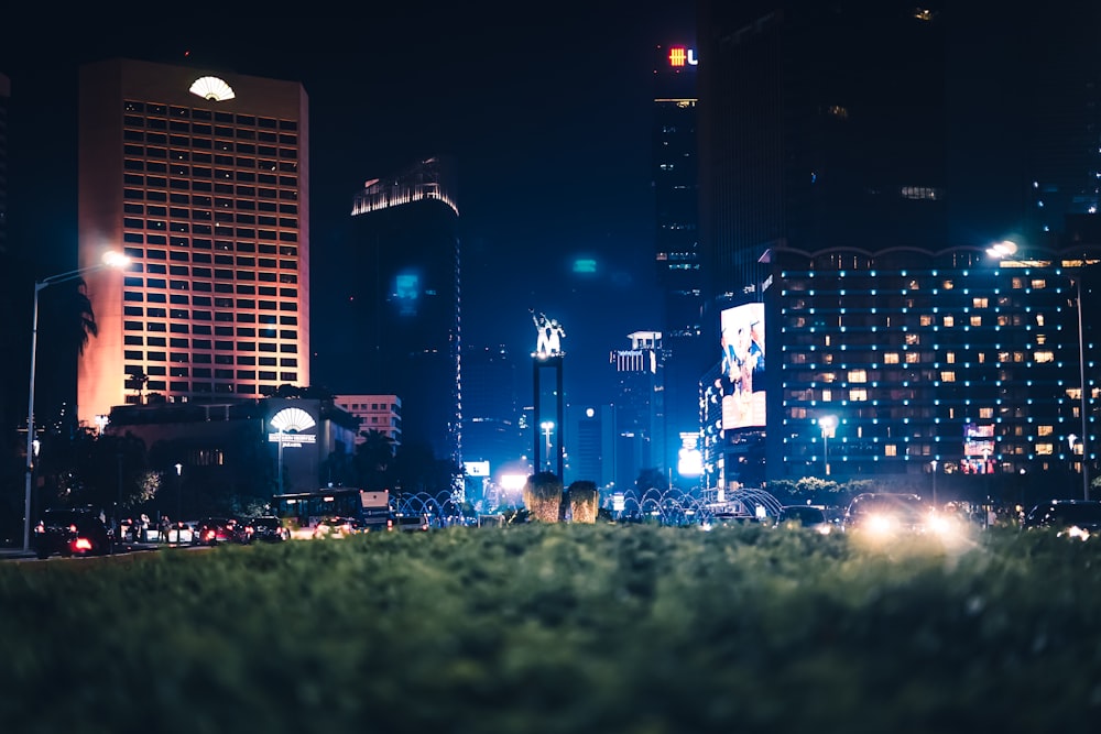 people walking on street during night time