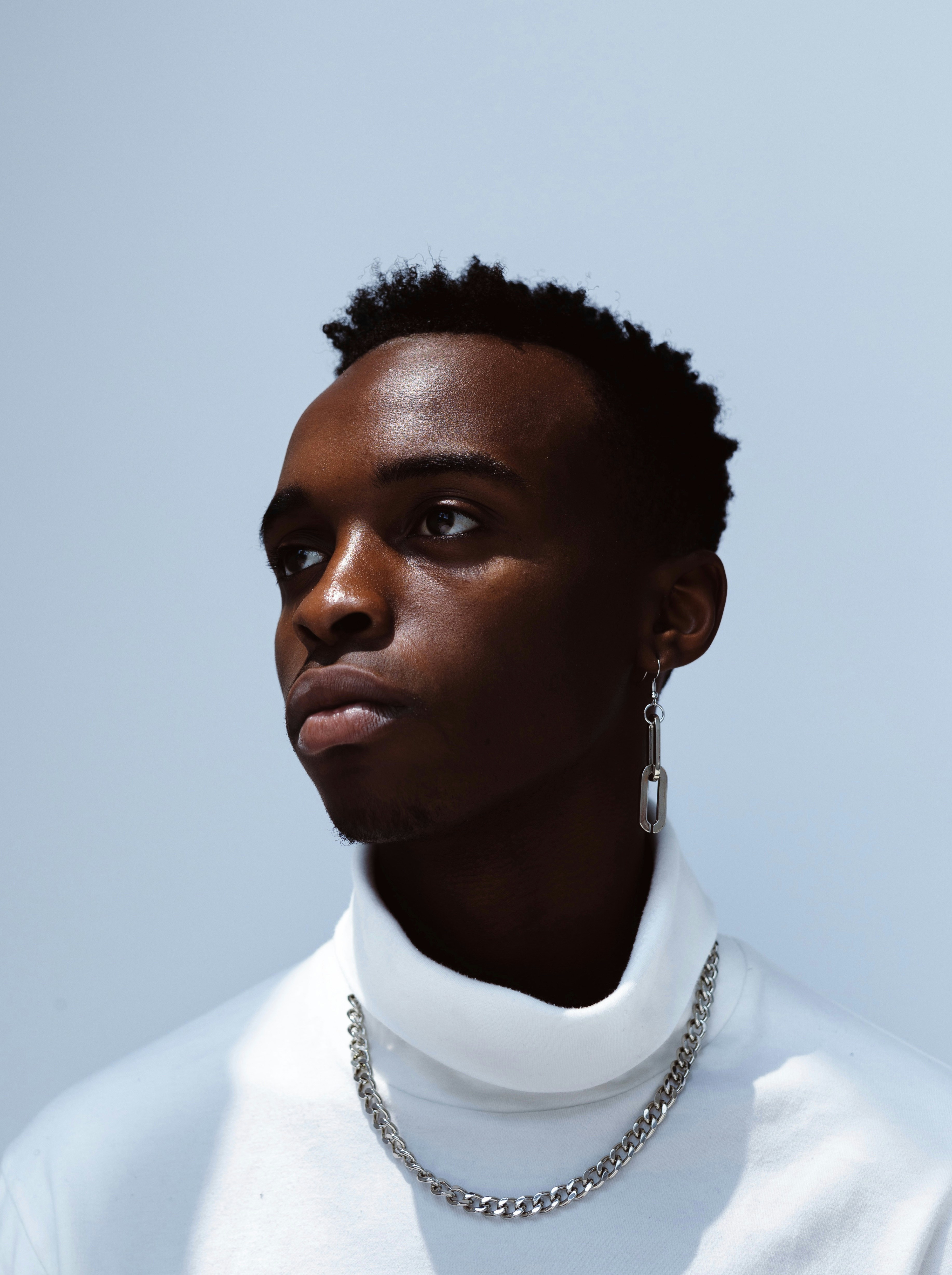 woman in white collared shirt