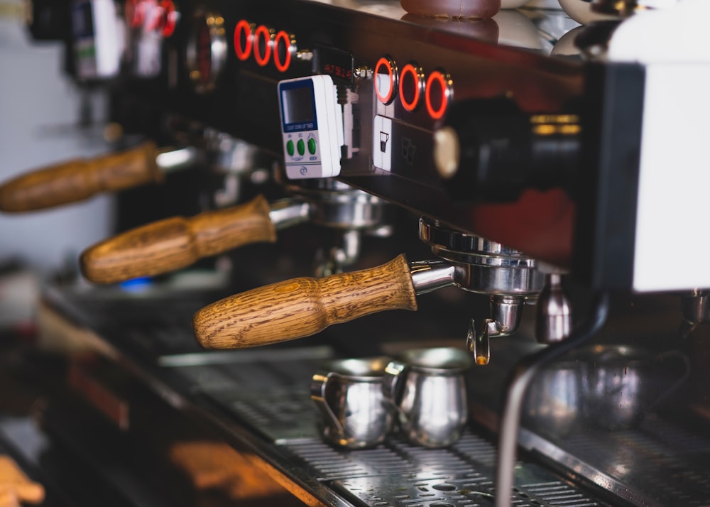 coffee machine with coffee beans