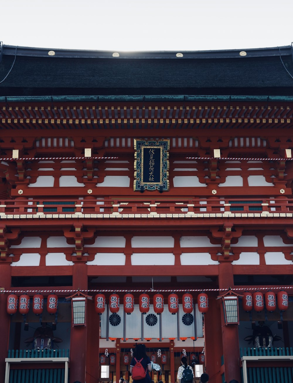 red and black temple with red and white ceiling