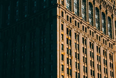 A historic building facade with architectural details under natural light.