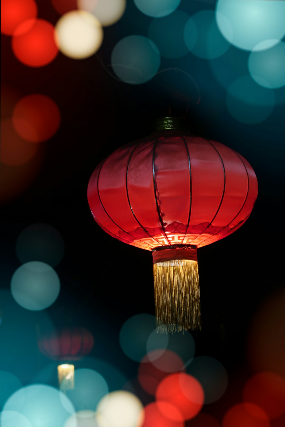 red and brown pendant lamp