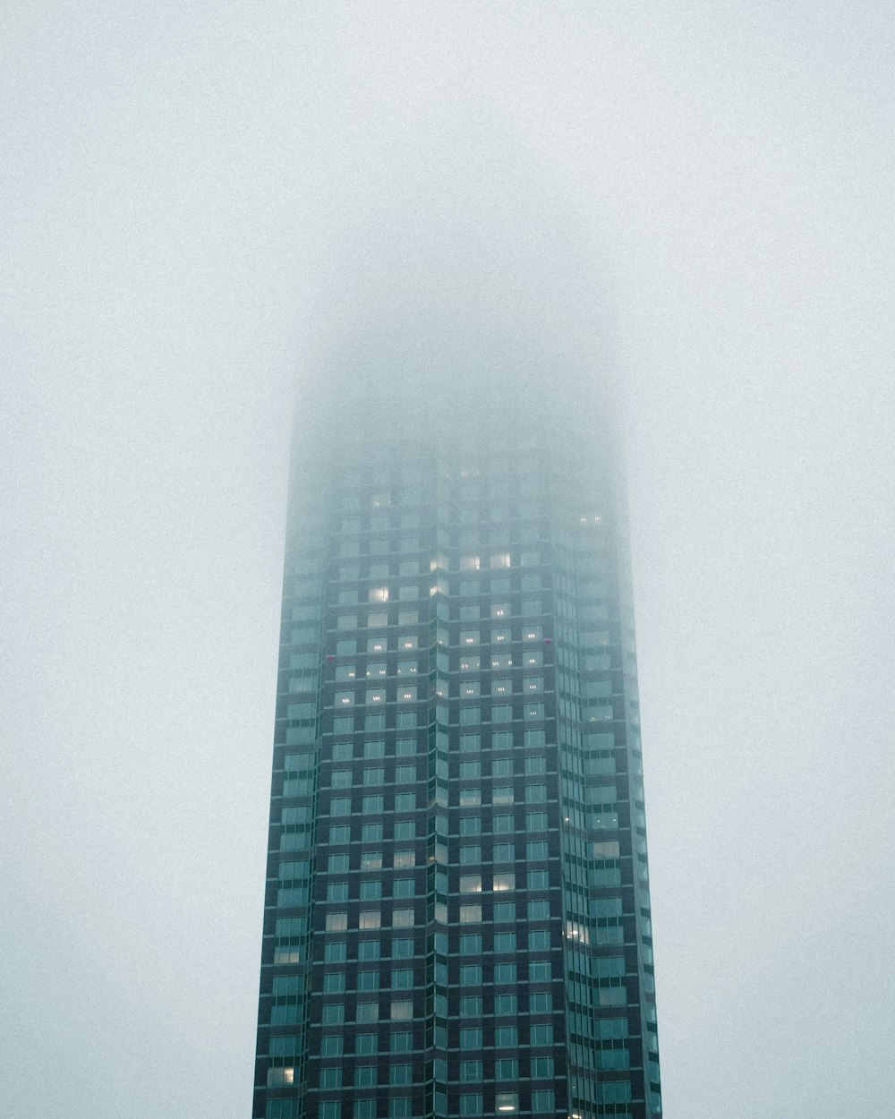 blue and white high rise building