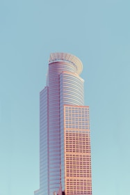 pink and white concrete building