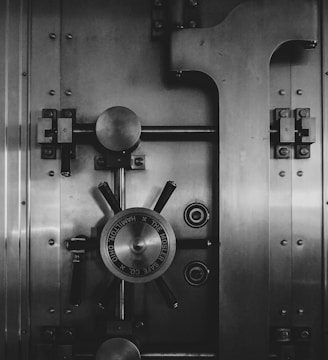 black and silver door knob