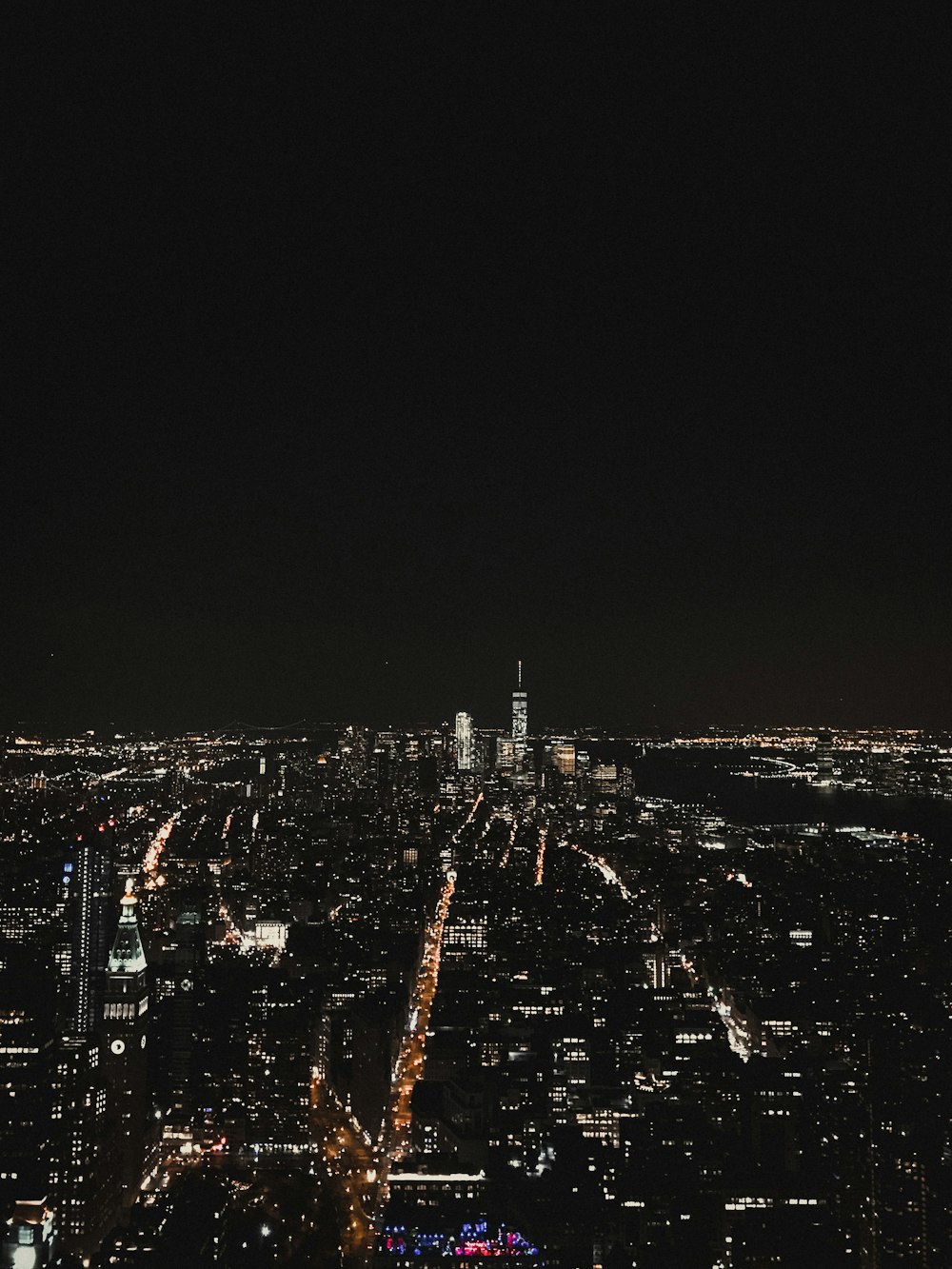 city lights during night time