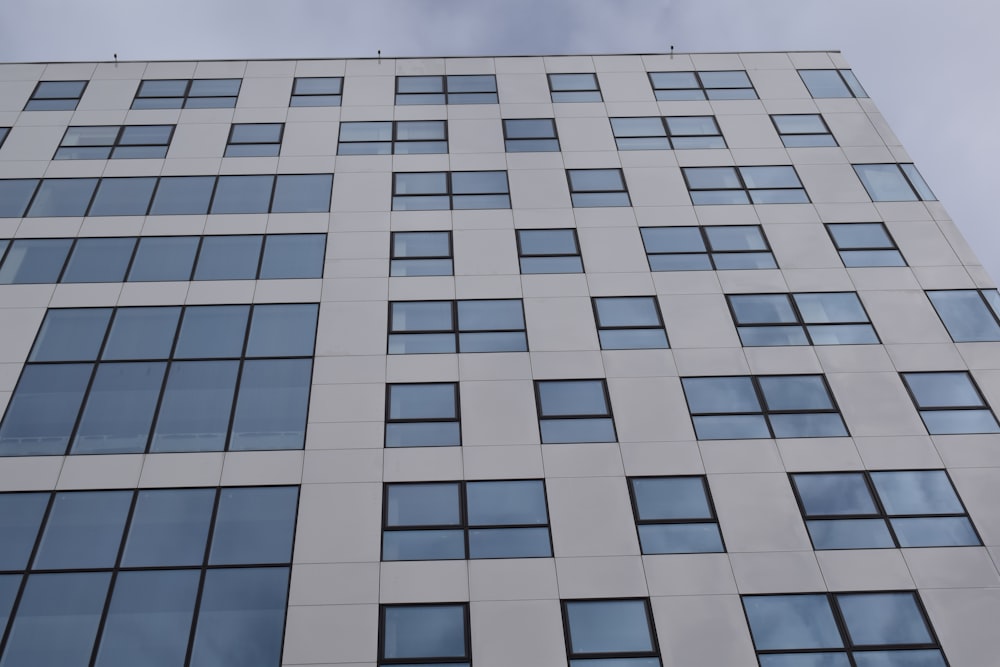 white and blue concrete building