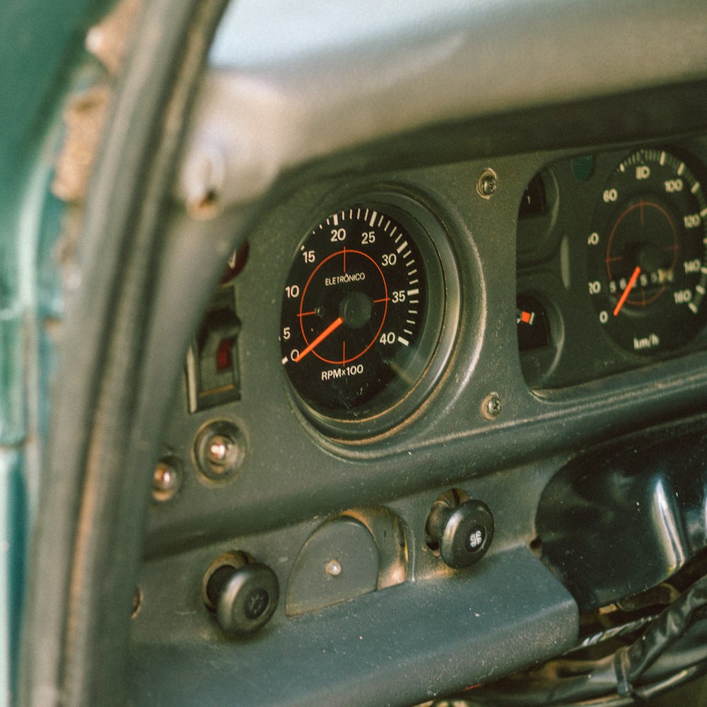 black car instrument panel cluster