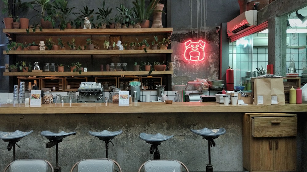 red and white neon light signage